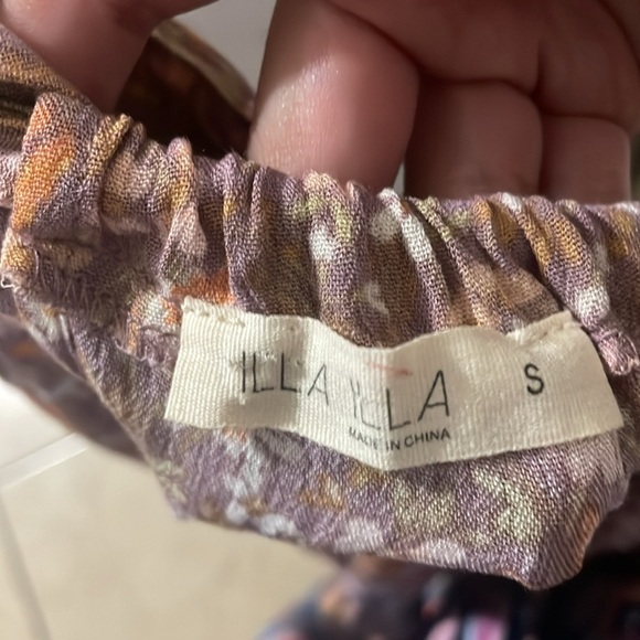 ILLA ILLA Floral Layered Blouse in Purple and Tan Size S - Picture 3 of 6